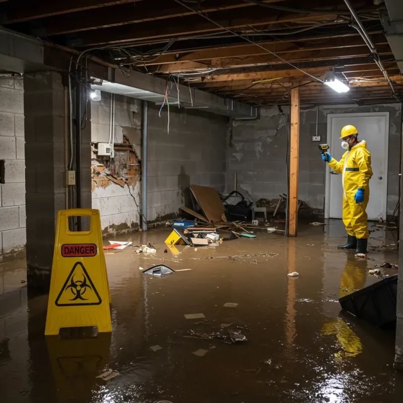 Flooded Basement Electrical Hazard in Monroe County, KY Property