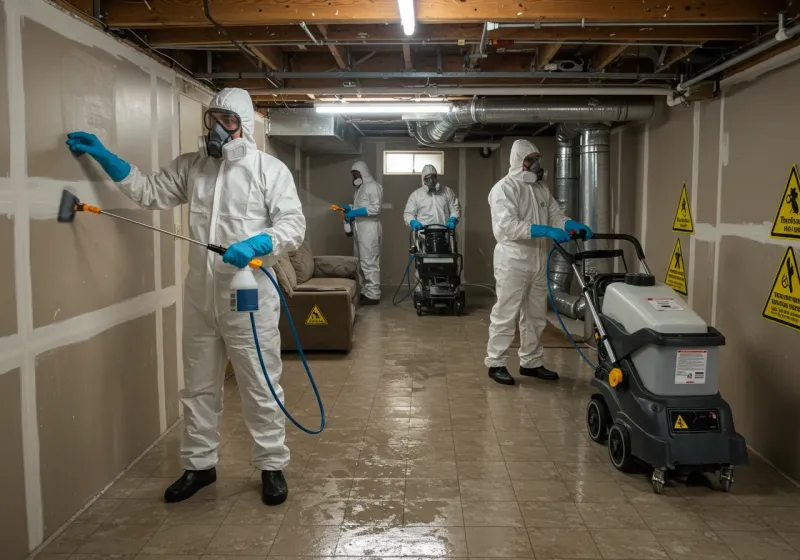 Basement Moisture Removal and Structural Drying process in Monroe County, KY